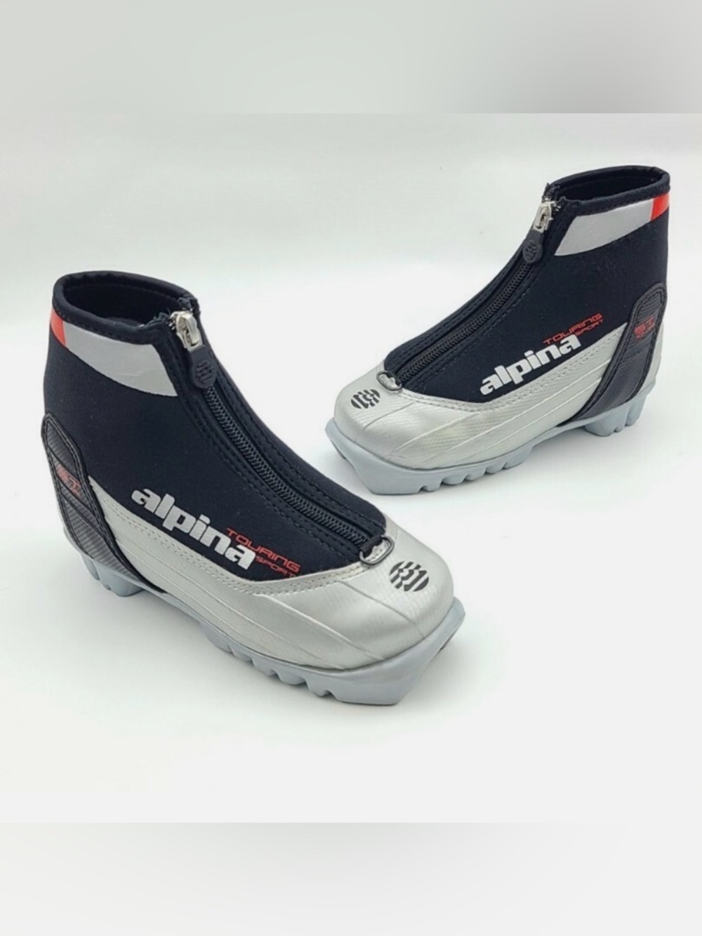 Alpina ST 10 JR. CRSS-CN TRY BTS Silver/Black/R Kids 31 Size New No Box
